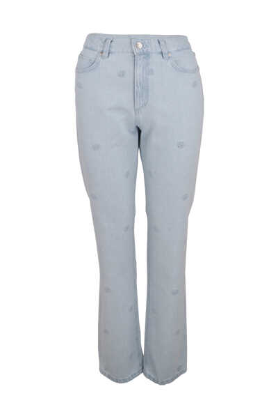 HUGO Slim Fit Jeans GAYANG LONG High Rise Logo-Stick hellblau