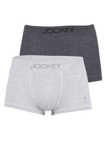 JOCKEY Short Pants Bund mit Logoschriftzug Doppelpack schwarz/grau