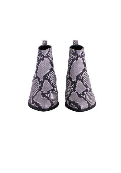 Produktbild fr 'KENNEL&SCHMENGER Boots FIBI Leder Reptilprgung Muster grau/schwarz'
