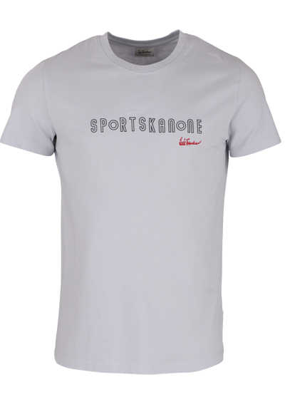 LUIS TRENKER Kurzarm T-Shirt SPORTSKANONE Schrift-Print Logo-Stick hellblau