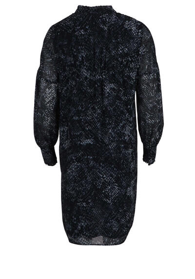 Produktbild fr 'MARC AUREL Kleid Langarm Kelchkragen Rschen Muster navy'