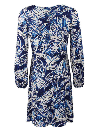 Produktbild fr 'MARC AUREL Kleid Langarm Rundhals Muster blau'