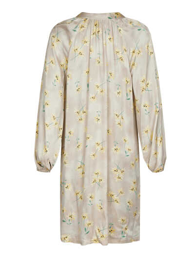 MARC AUREL Kleid Langarm Flower-Print Viskose beige
