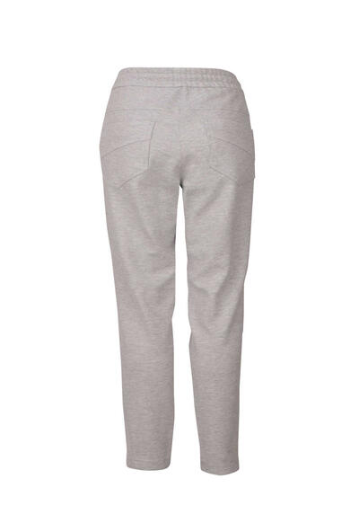 MARC AUREL Sweatpants Gummibund Tunnelzug Metall-Logo hellgrau