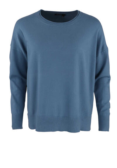 MARC AUREL Strickpullover Langarm Rundhals rauchblau