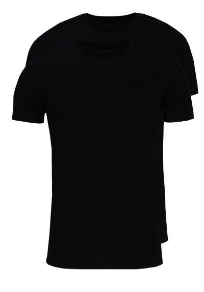 MARVELIS Body Fit T-Shirt Doppelpack Rundhals schwarz