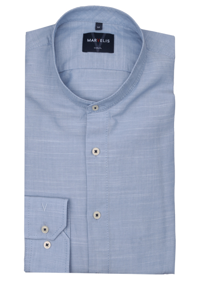 Produktbild für 'MARVELIS Casual Fit Hemd Langarm Stehkragen Faux hellblau'