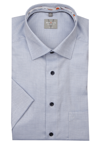 Produktbild f&uuml;r 'MARVELIS Comfort Fit Hemd Halbarm New Kent Kragen Struktur hellblau'