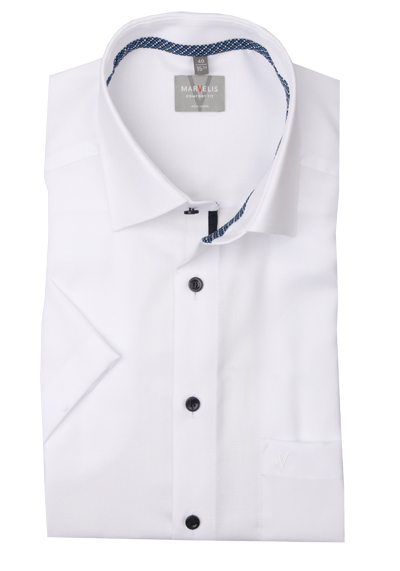 Produktbild für 'MARVELIS Comfort Fit Hemd Halbarm New Kent Kragen wei'