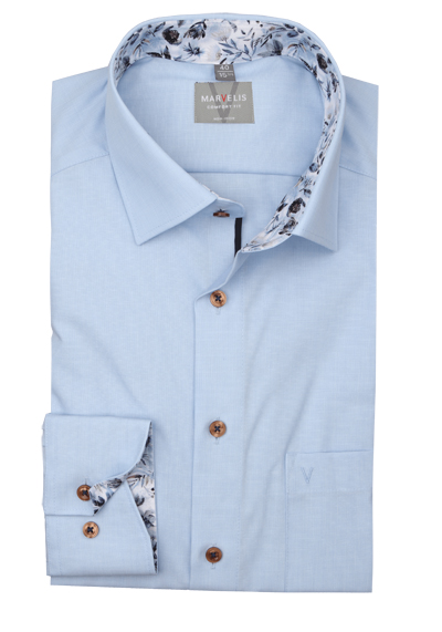 Produktbild f&uuml;r 'MARVELIS Comfort Fit Hemd Langarm New Kent Kragen Fil a Fil hellblau'