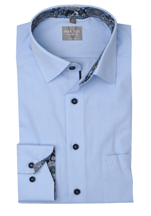 Produktbild für 'MARVELIS Comfort Fit Hemd Langarm New Kent Kragen hellblau'
