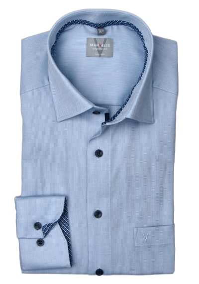 Produktbild für 'MARVELIS Comfort Fit Hemd Langarm New Kent Kragen hellblau'