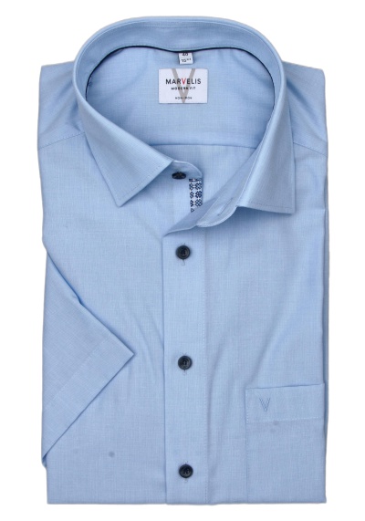 Produktbild für 'MARVELIS Modern Fit Hemd Halbarm New Kent Kragen hellblau'