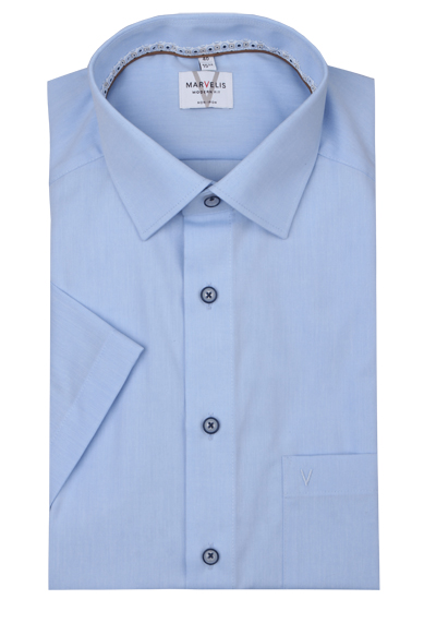 Produktbild für 'MARVELIS Modern Fit Hemd Halbarm New Kent Kragen hellblau'