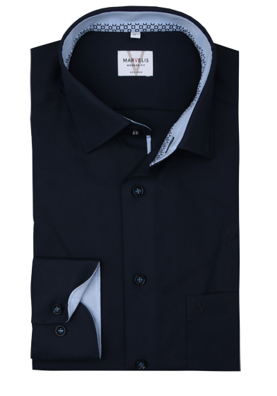 Produktbild f&uuml;r 'MARVELIS Modern Fit Hemd Langarm Doppelkragen Chambray nachtblau'