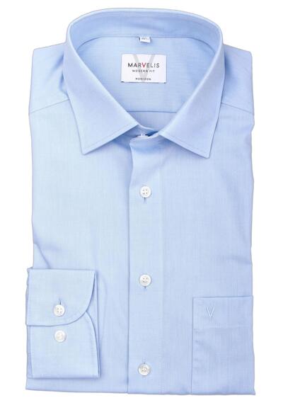 Produktbild f&uuml;r 'MARVELIS Modern Fit Hemd Langarm New Kent Kragen Chambray hellblau'