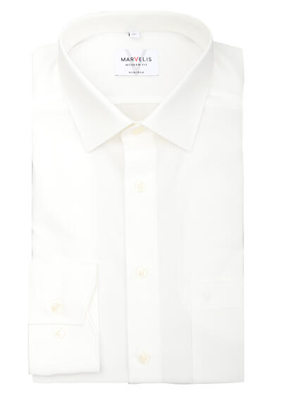 Produktbild f&uuml;r 'MARVELIS Modern Fit Hemd Langarm New Kent Kragen Popeline beige'
