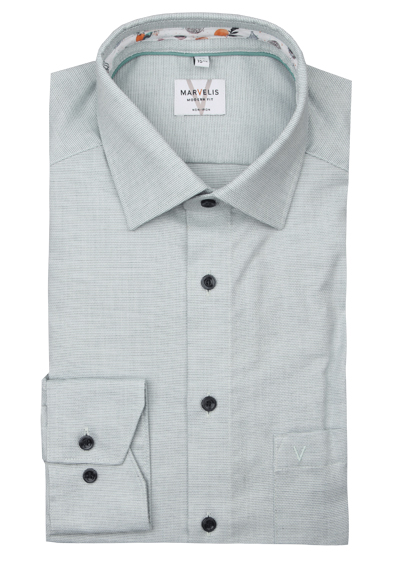 Produktbild f&uuml;r 'MARVELIS Modern Fit Hemd Langarm New Kent Kragen Struktur gr�n'