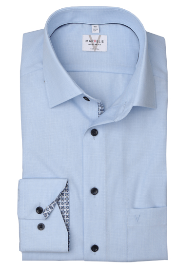 Produktbild für 'MARVELIS Modern Fit Hemd Langarm New Kent Kragen hellblau'