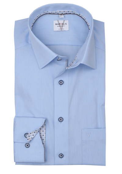 Produktbild für 'MARVELIS Modern Fit Hemd Langarm New Kent Kragen hellblau'