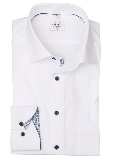 Produktbild für 'MARVELIS Modern Fit Hemd Langarm New Kent Kragen wei'