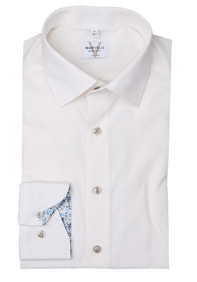 Produktbild für 'MARVELIS Modern Fit Hemd extra langer Arm New Kent Kragen beige'