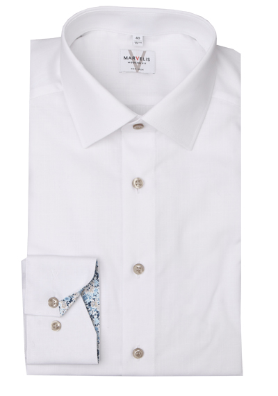 Produktbild für 'MARVELIS Modern Fit Hemd extra langer Arm New Kent Kragen wei'