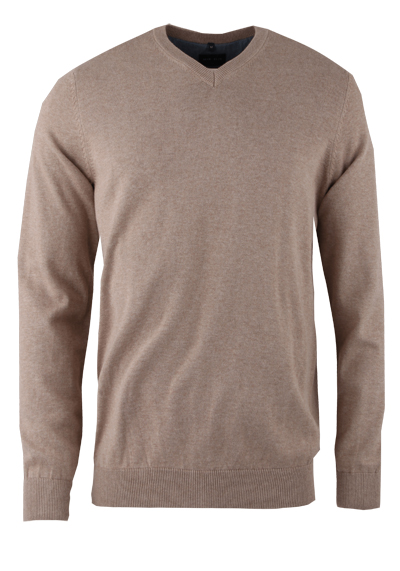 MARVELIS Strick Pullover Langarm V-Ausschnitt beige