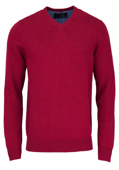 MARVELIS Strick Pullover Langarm V-Ausschnitt chianti