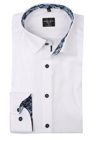 Produktbild f&uuml;r 'MARVELIS Super Slim Fit Hemd Langarm New Kent Kragen Chambray wei�'