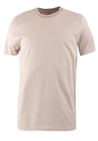 MARVELIS T-Shirt Halbarm Quick Dry Rundhals Struktur beige