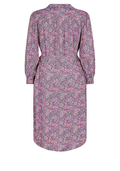 Produktbild fr 'MOS MOSH Kleid ALDO TWIRL Langarm Hemdkragen geknpft Muster rosa'