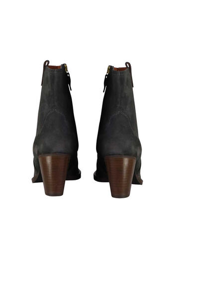 Produktbild fr 'MOS MOSH Damen Veloursleder-Boots Keilabsatz Cowboy-Style Zipper grau'