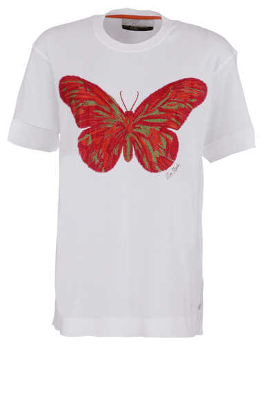 MOS MOSH Kurzarm T-Shirt FANETTE O-SS PREMIUM TEE Schmetterling wei