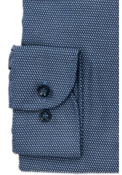 MARVELIS Modern Fit Hemd Langarm Haifischkragen Muster navy