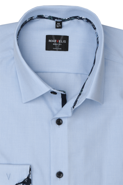 Produktbild fr 'MARVELIS Body Fit Hemd Langarm New Kent Kragen Fil a Fil hellblau'
