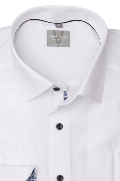 Produktbild fr 'MARVELIS Comfort Fit Hemd Langarm New Kent Kragen wei'
