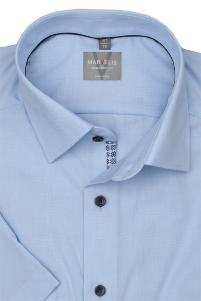 Produktbild fr 'MARVELIS Comfort Fit Hemd Halbarm New Kent Kragen hellblau'