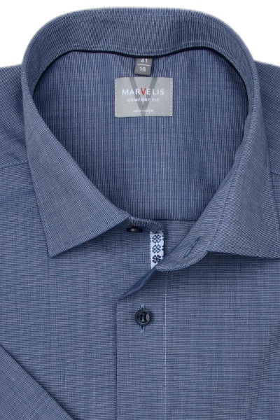 Produktbild fr 'MARVELIS Comfort Fit Hemd Halbarm New Kent Kragen rauchblau'