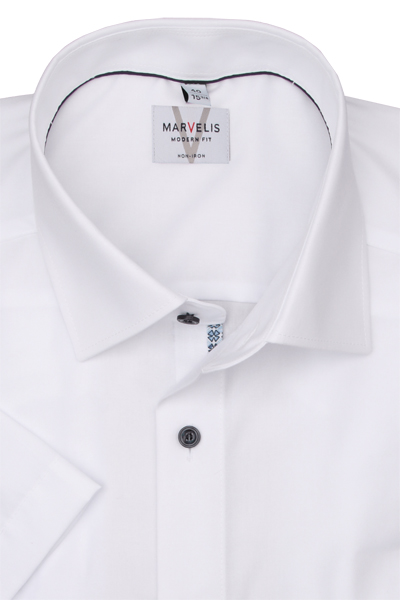 Produktbild fr 'MARVELIS Modern Fit Hemd Halbarm New Kent Kragen wei'