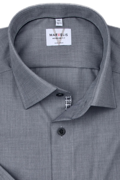 Produktbild fr 'MARVELIS Modern Fit Hemd Halbarm New Kent Kragen grau'