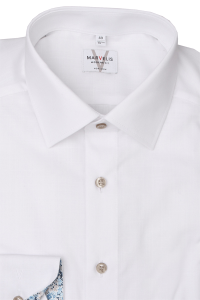 Produktbild fr 'MARVELIS Modern Fit Hemd extra langer Arm New Kent Kragen wei'