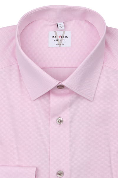 Produktbild f�r 'MARVELIS Modern Fit Hemd Langarm New Kent Kragen Struktur rosa'