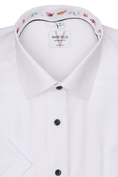 Produktbild f�r 'MARVELIS Modern Fit Hemd Halbarm New Kent Kragen Struktur wei�'
