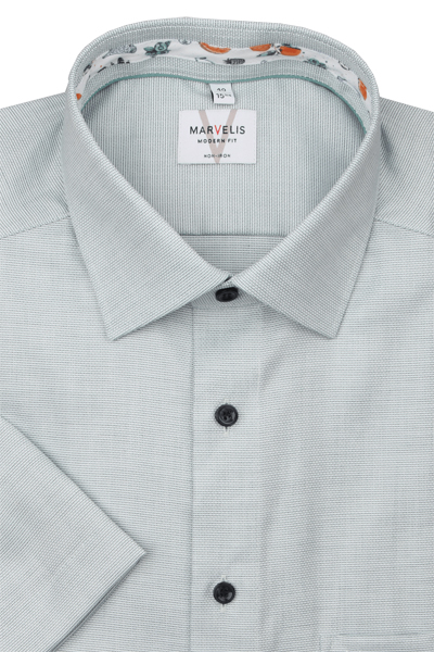 Produktbild f�r 'MARVELIS Modern Fit Hemd Halbarm New Kent Kragen Struktur gr�n'