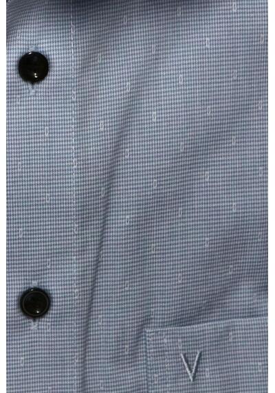 MARVELIS Modern Fit Hemd Langarm New Kent Kragen Struktur hellblau