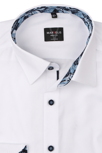 Produktbild f�r 'MARVELIS Super Slim Fit Hemd Langarm New Kent Kragen Chambray wei�'