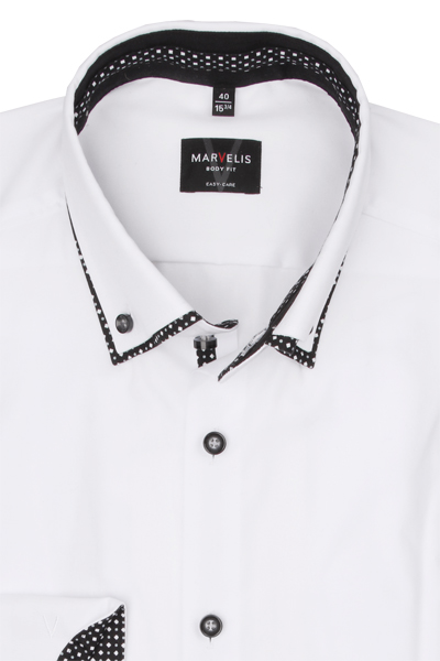 Produktbild f�r 'MARVELIS Body Fit Hemd Langarm Doppelkragen wei�'