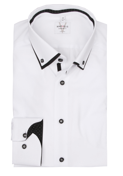 Produktbild f�r 'MARVELIS Modern Fit Hemd Langarm Doppelkragen wei�'