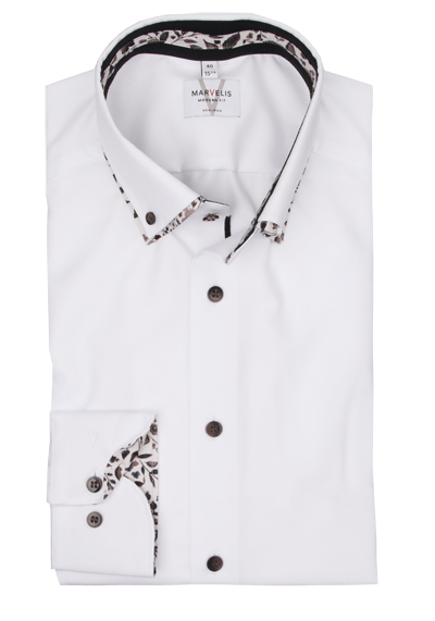 Produktbild f�r 'MARVELIS Modern Fit Hemd Langarm Doppelkragen Twill wei�'